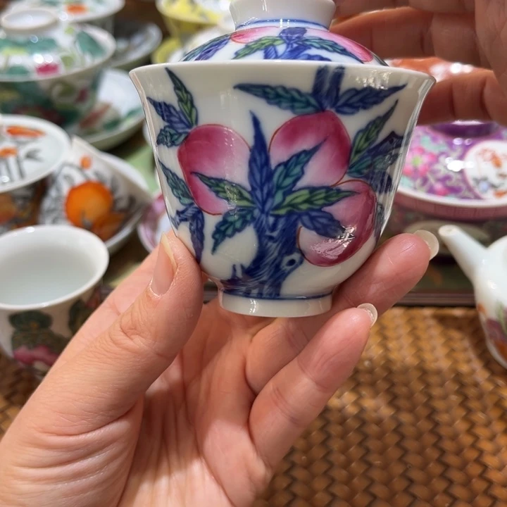 手绘茶杯盖碗陶瓷