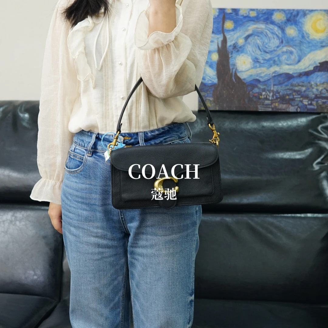95新 COACH/蔻驰 黑金单肩包/WJ04212016/2016