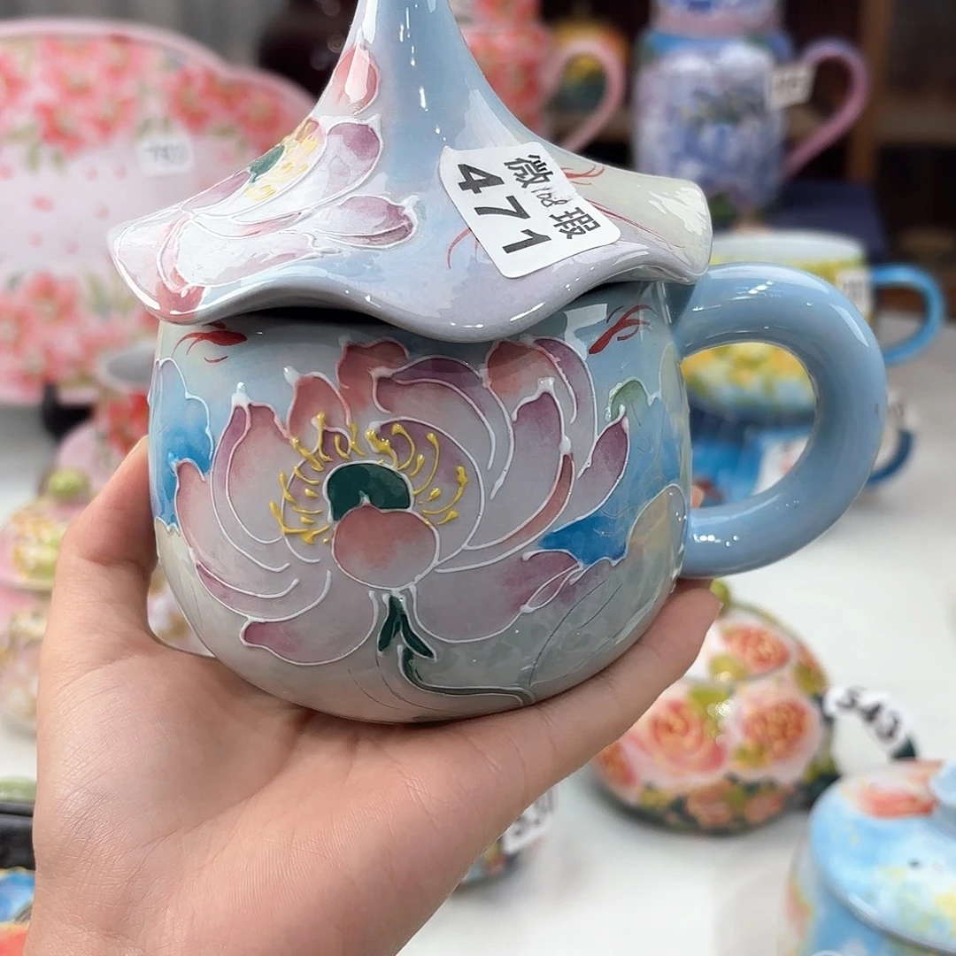 景德镇手绘高温釉下彩陶瓷茶具