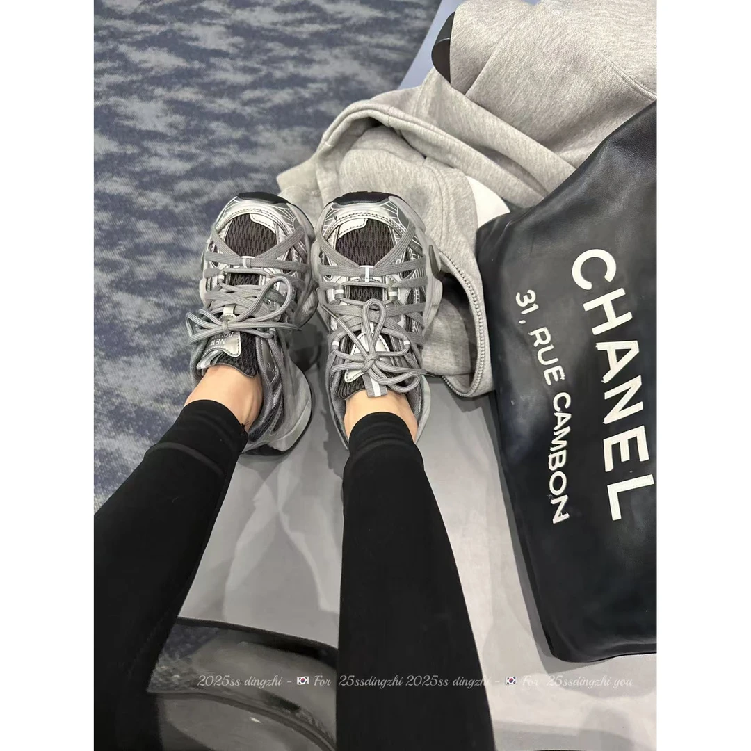 【HuiHui】老爹鞋厚底复古鞋子时尚运动鞋休闲鞋黑色（F79）