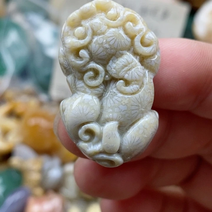 硅化珊瑚（珊瑚玉）未镶嵌颈饰小
