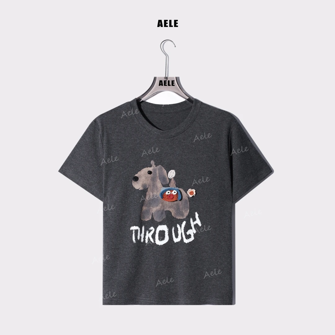 AELE卡通动漫印花立体刺绣短袖T恤  T853 3163 AD