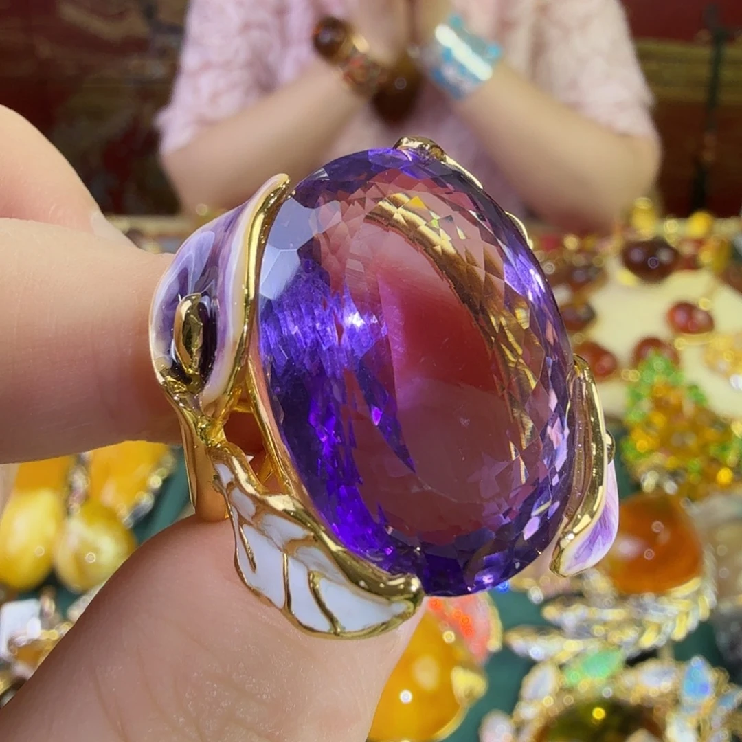 银S925镶嵌颈饰水晶戒指