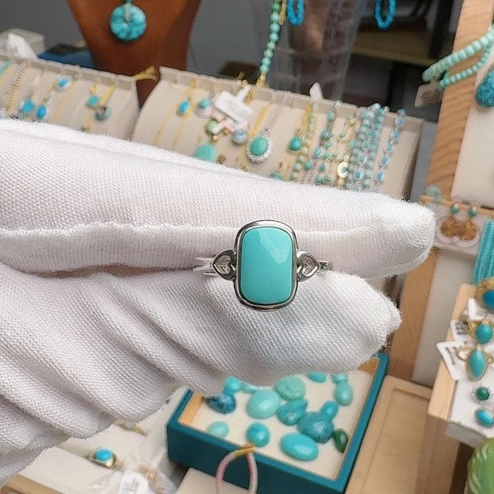 银S925镶嵌绿松石珠宝奇石