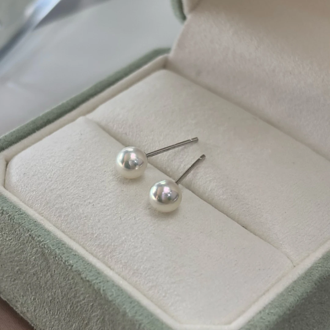 【小彤专属】【小冰钻】海水akoya珍珠4-5耳钉多样性发货发一RY81048