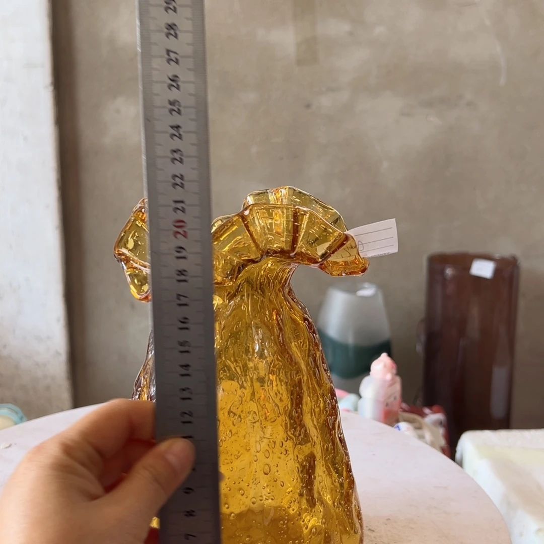 弘扬琉璃花器微瑕高度20