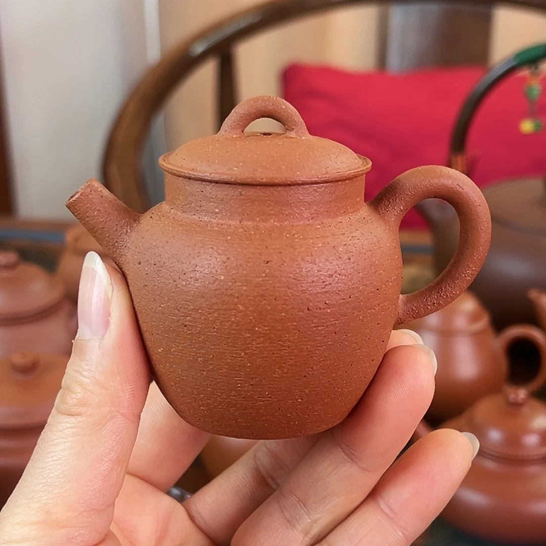 紫砂茶壶精品原矿 慕古宫灯 鱼籽朱泥 全手工艺  110cc
