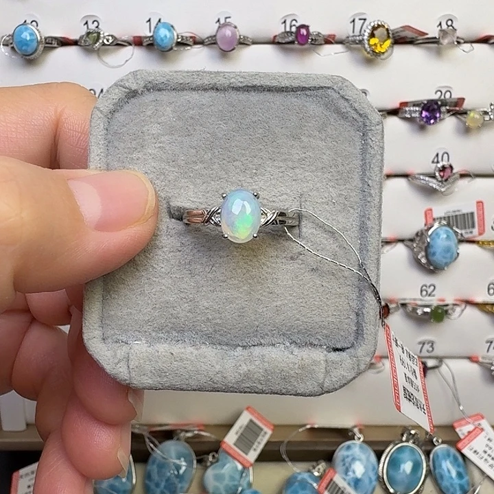 戒指烟晶银S925镶嵌