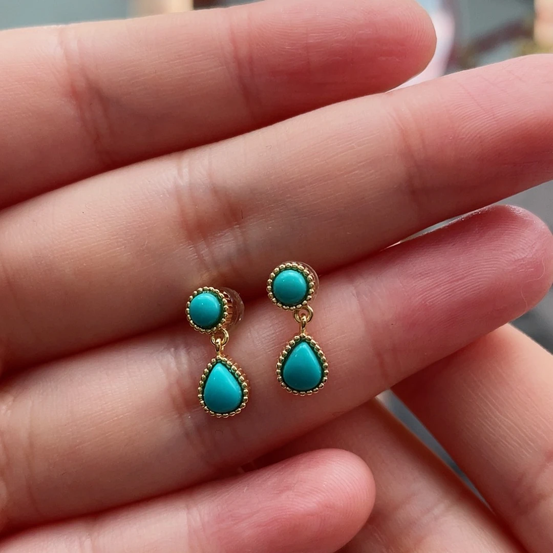 绿松石颈饰银S925镶嵌