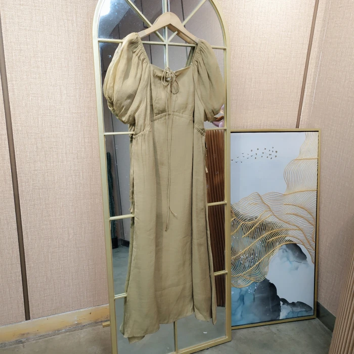 BH287孕妇咖色连衣裙100-130