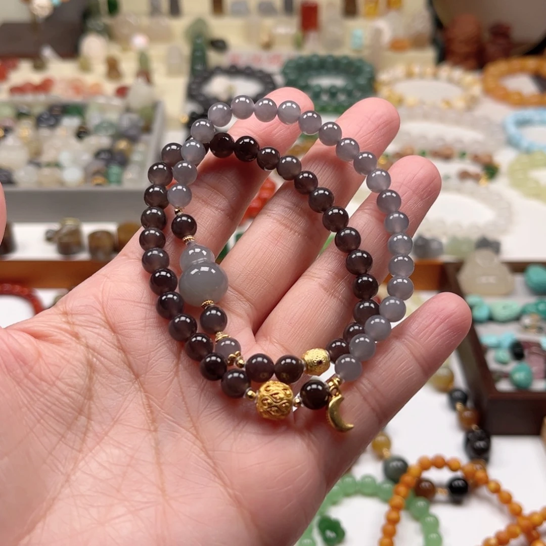 和田玉未镶嵌手链双圈手串