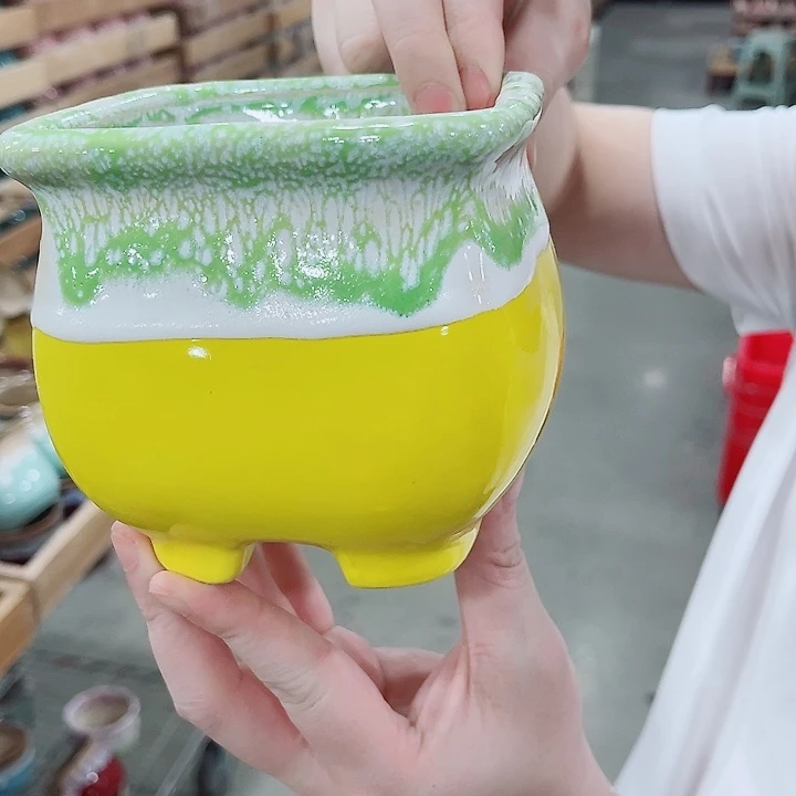 有孔，凑10元包邮陶瓷花盆发货！