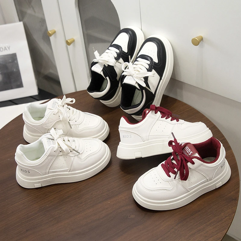 学生小白鞋2025春秋款儿童时尚百搭亲子运动鞋中大童防滑板鞋A