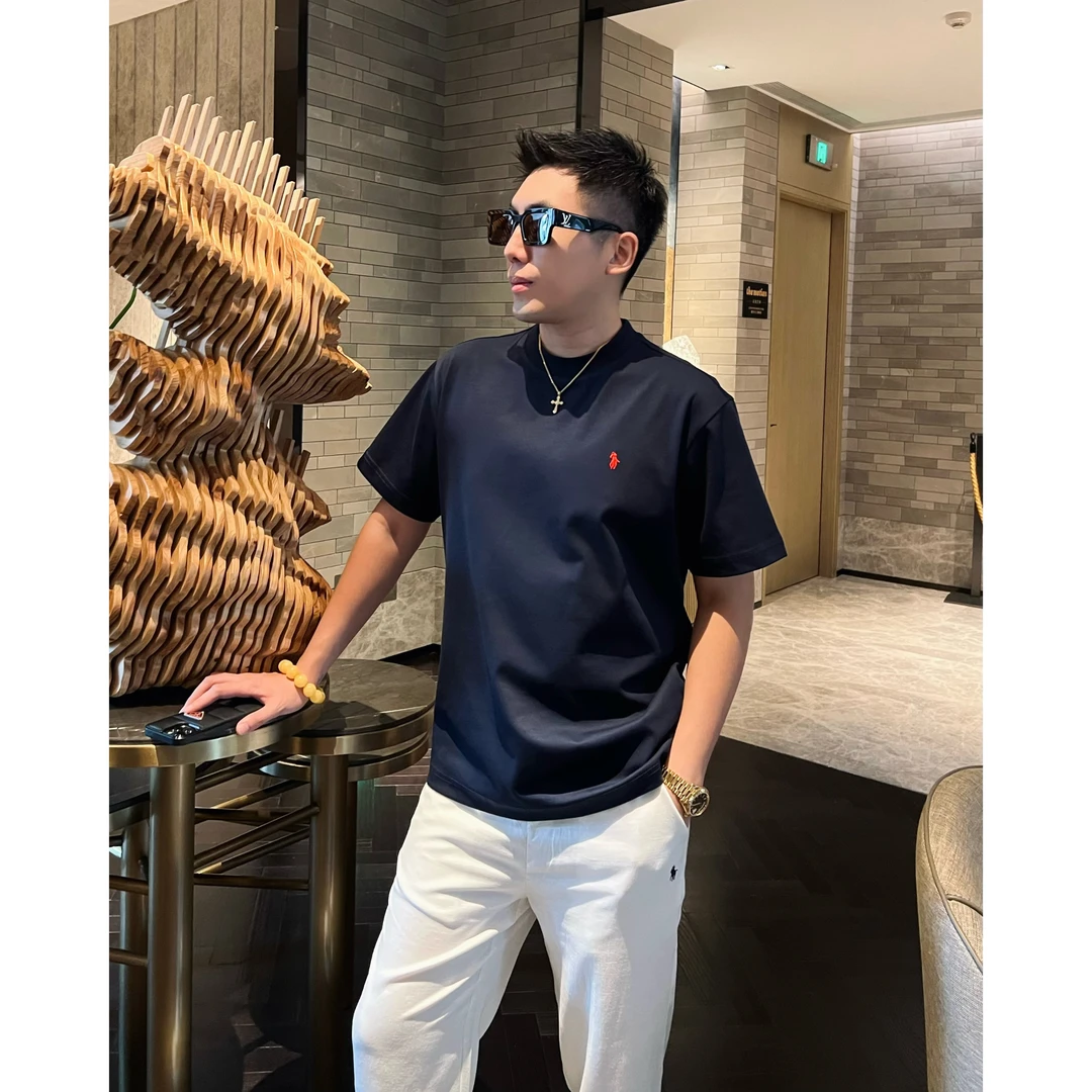 【马标短袖】夏日老钱清爽液氨棉红标刺绣男士短袖T恤WYG9920