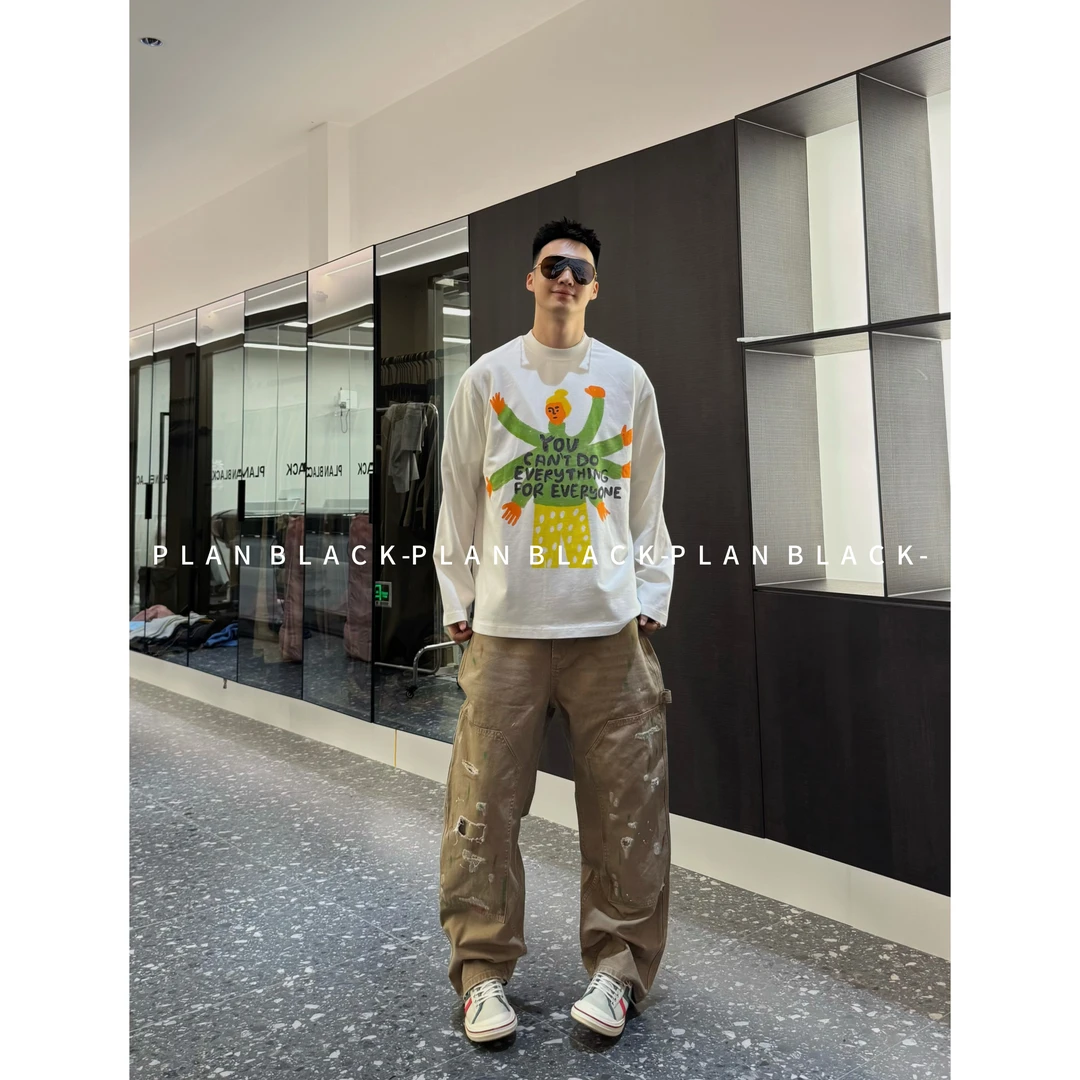 RICH陈发财【小王子】尝试幽默世界！趣味松弛情侣小领口T恤8064