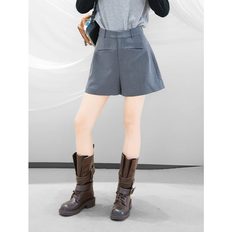 玛丝恩迪秋季新款设计感西装短裤裤子时尚百搭款显瘦高腰11219