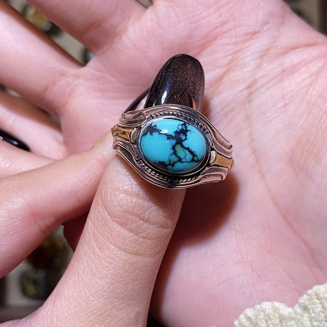 绿松石戒指银S925镶嵌K****乐戒指