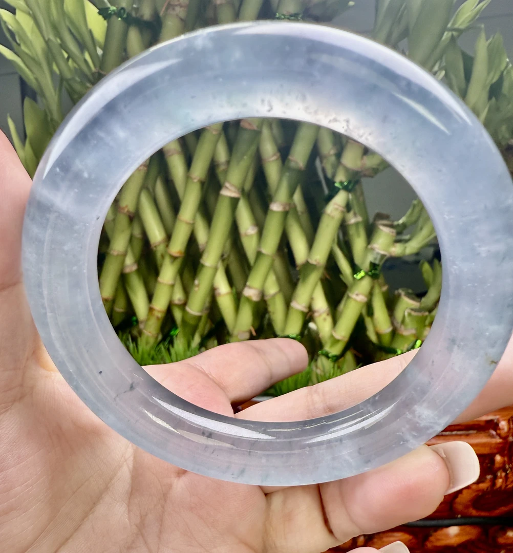 缅甸翡翠A货手镯-测量圈口