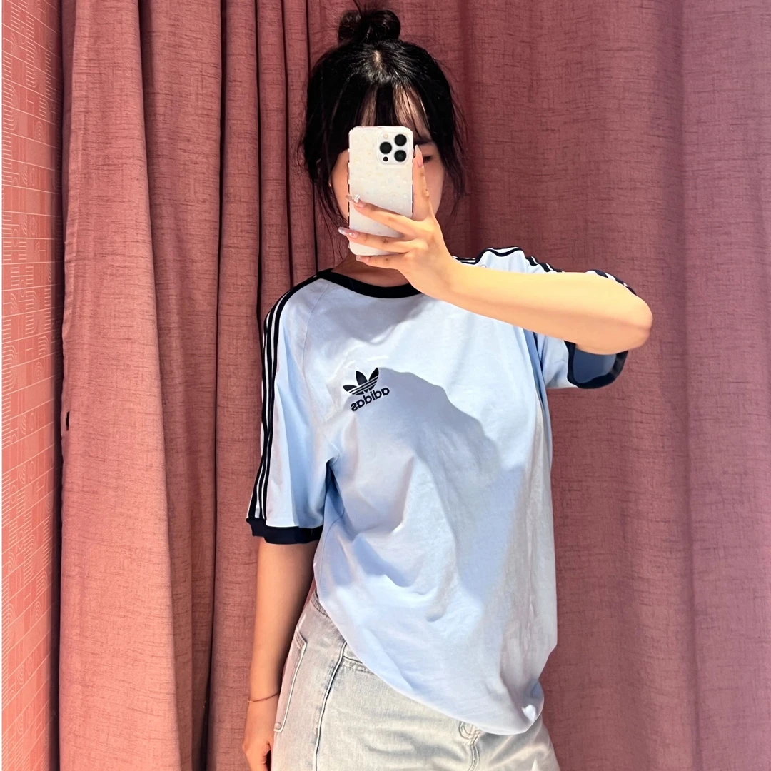 adidas/阿迪达斯男女同款三叶草户外运动休闲透气圆领T恤JN7018