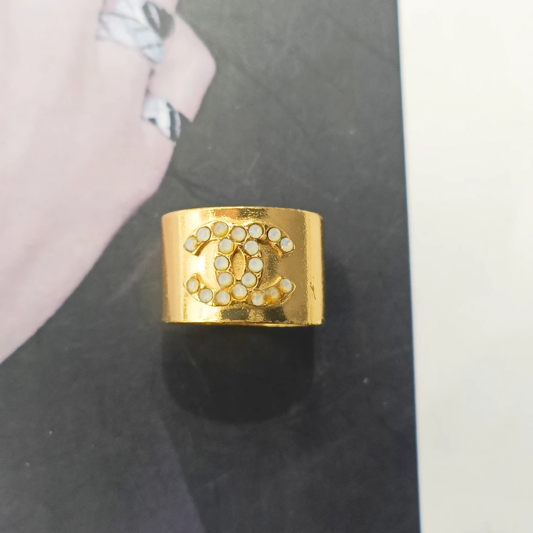 95新 Chanel/香奈儿 vintage中古米珠戒指（港码14 15欧码53 54）