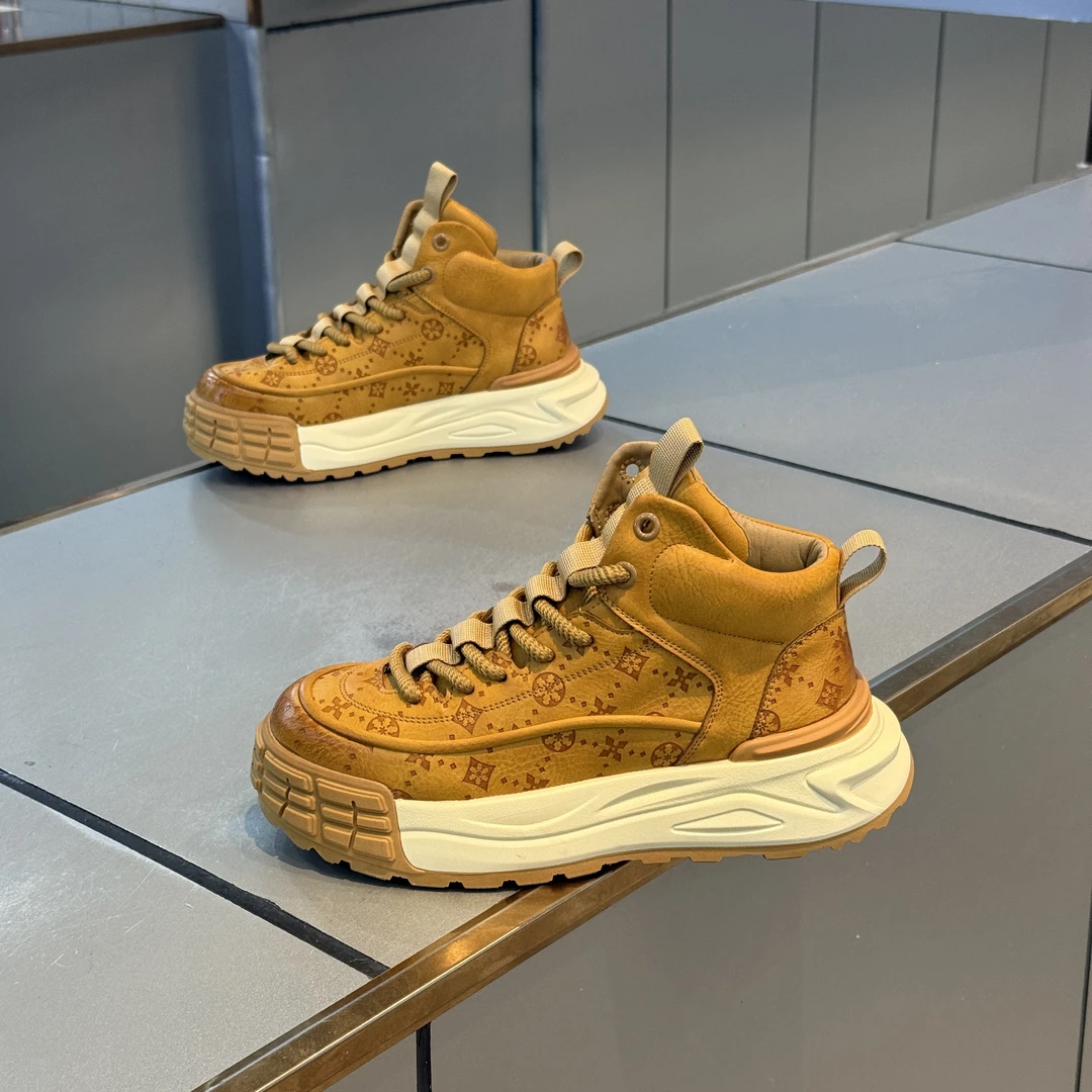 男鞋秋冬季新款复古风美式时尚百搭舒适软底休闲轻奢潮鞋男