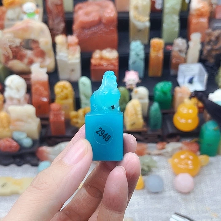 寿山石印石枉*2948包邮不刻带流苏