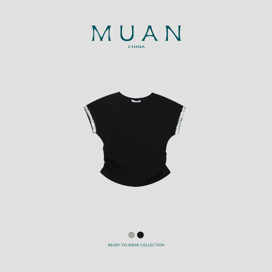 【银河T】MUAN定制高级宽松简约圆领百搭短袖上衣T恤打底DG3-8017