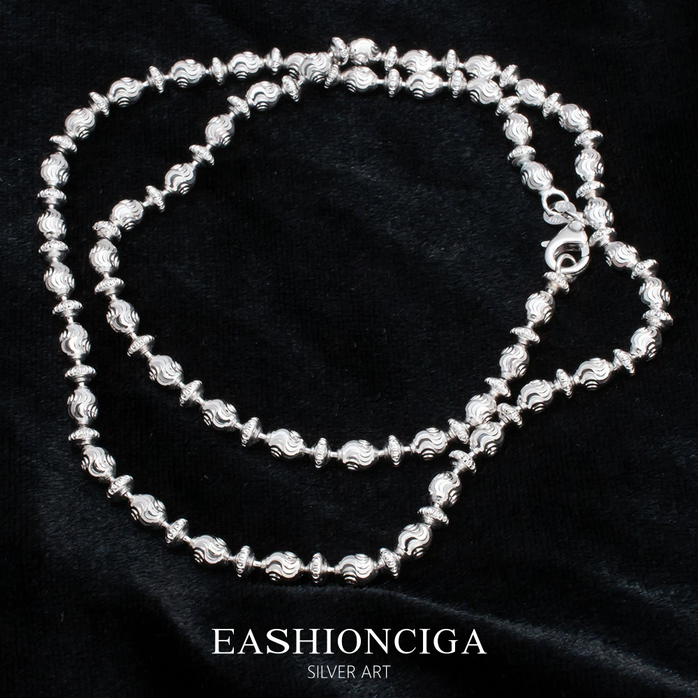 链子925银 进口高级飞碟珠项链手链爆闪精致时尚百搭秋冬毛衣链