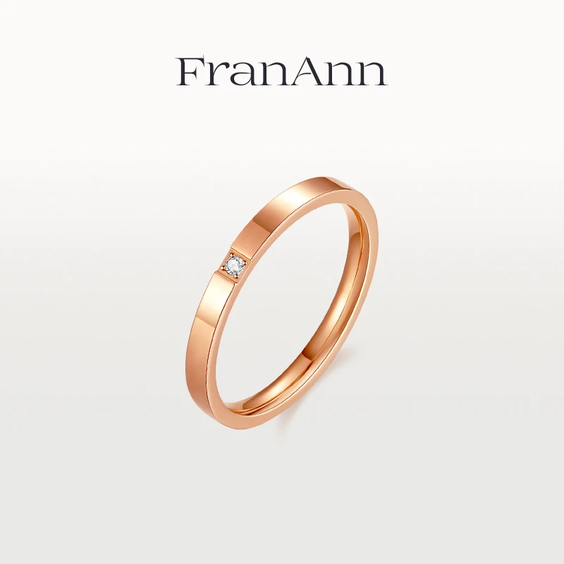 合金戒指 【经典单钻戒指】男女适用简约结婚求婚订婚18K玫瑰金通勤