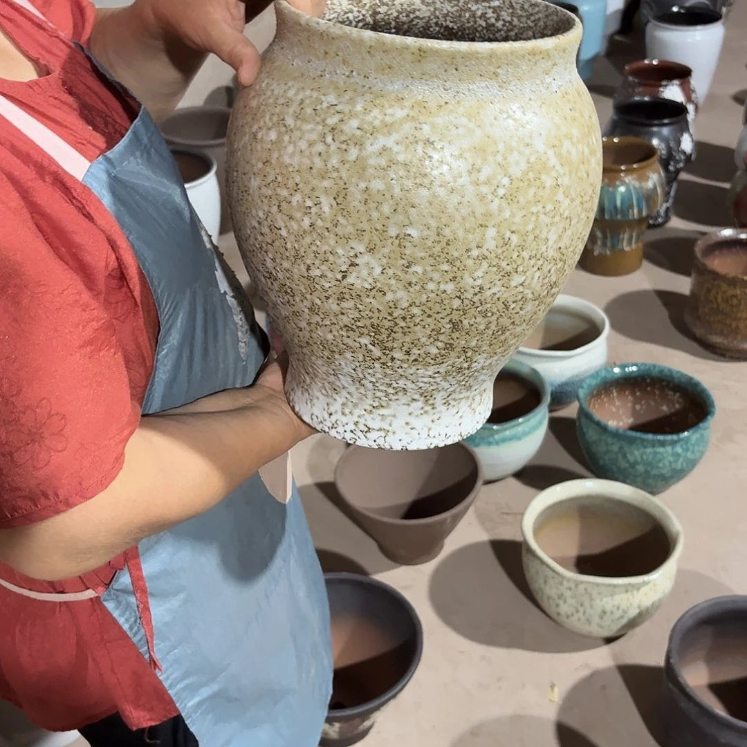 紫砂花盆口20高31