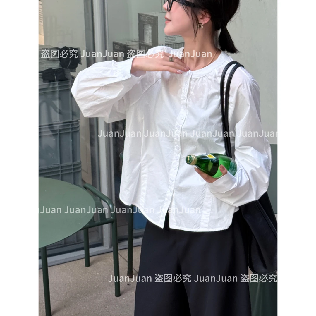 【氧气日记】秋季新品时尚圆领一排扣衬衫