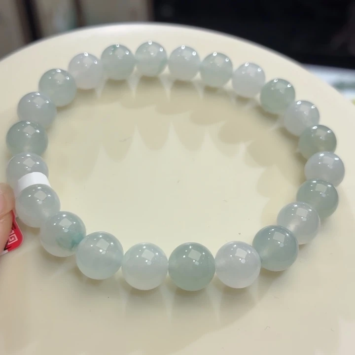 翡翠未镶嵌手链冰胶马卡龙卡8.4
