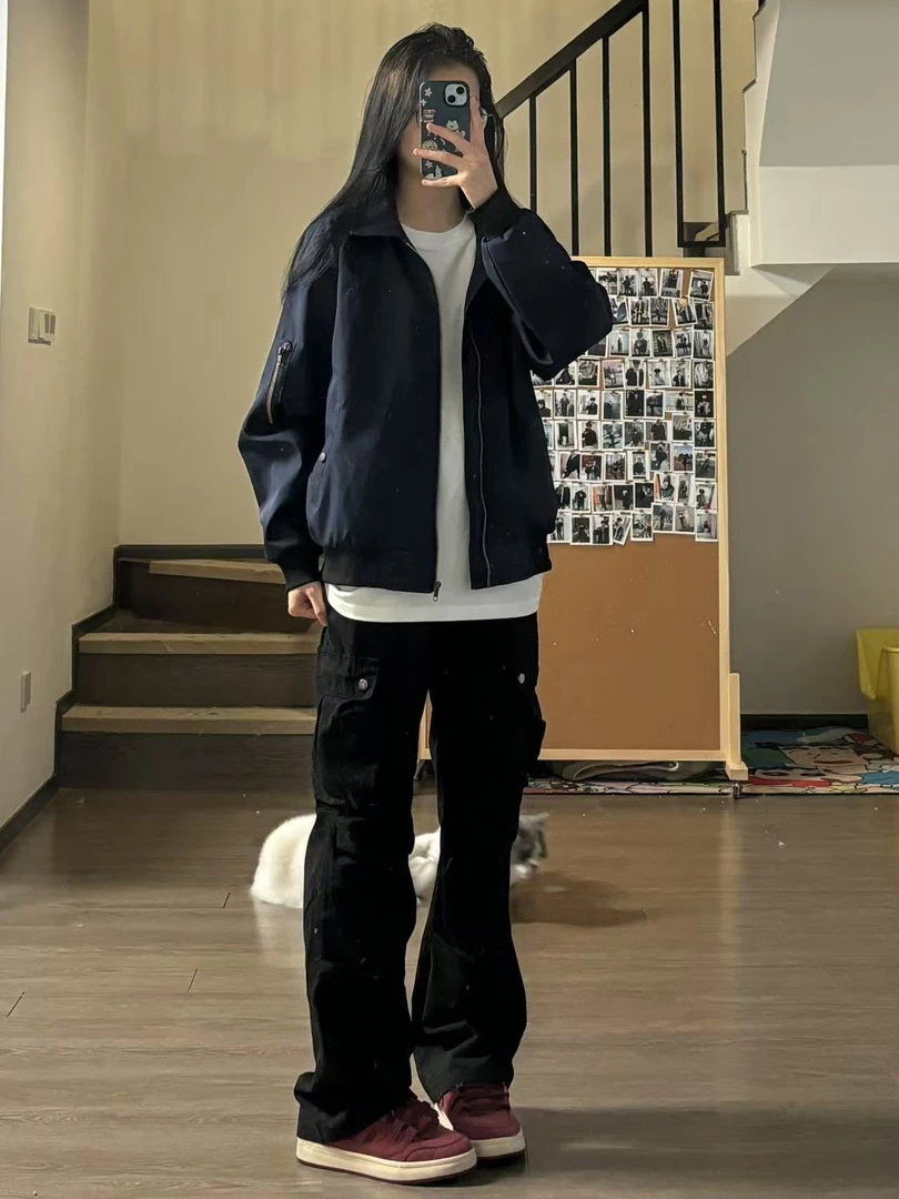 （鼠片）25刺绣新款美式vibe飞行夹克mabomber boxy廓形外套