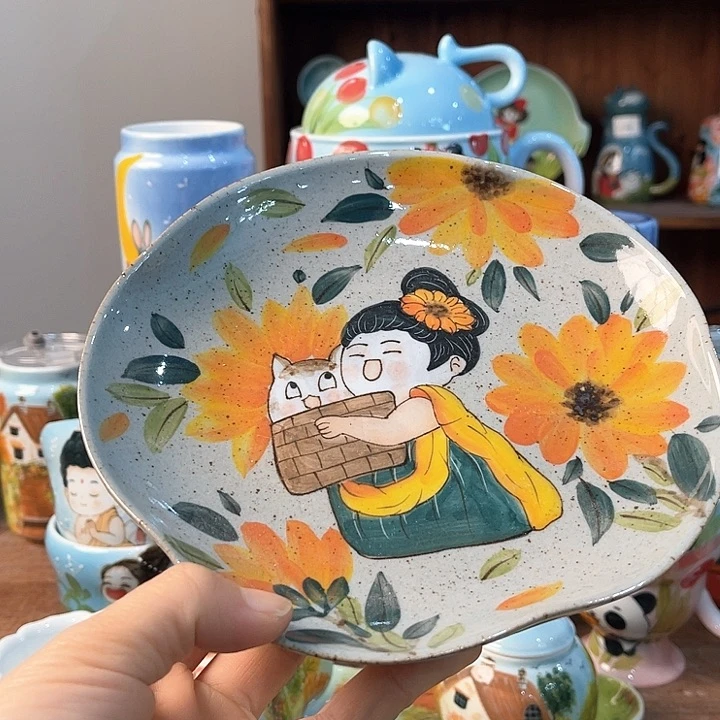 不锈钢景德镇釉下手绘陶瓷