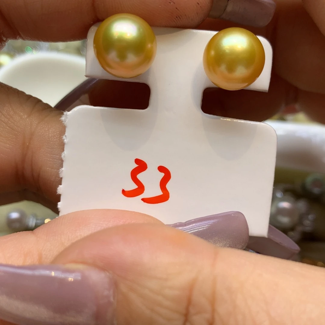 18K金镶嵌耳饰海水珍珠