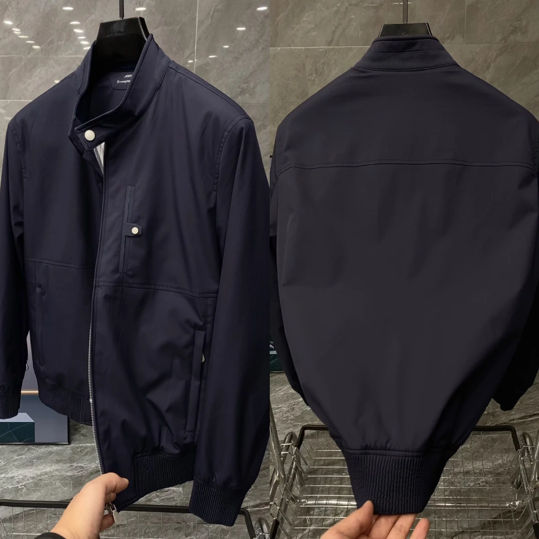 秋季新款男士轻奢时尚休闲百搭立领薄棉夹克外套 001