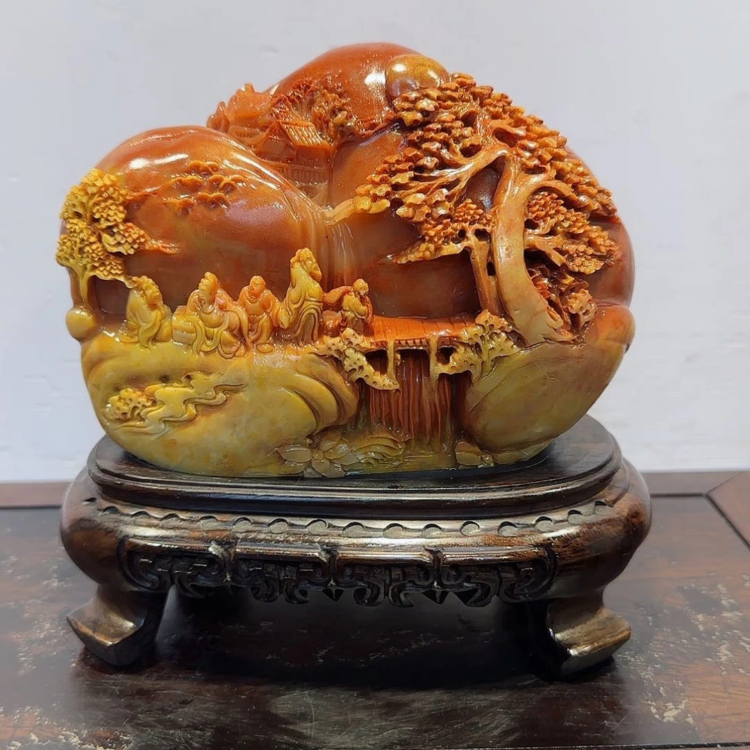 寿山石美**翠寿山石摆件