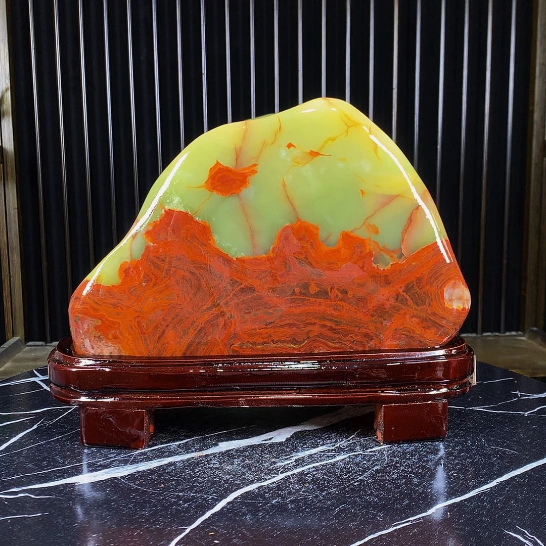 玉中东伊朗古青原石摆件
