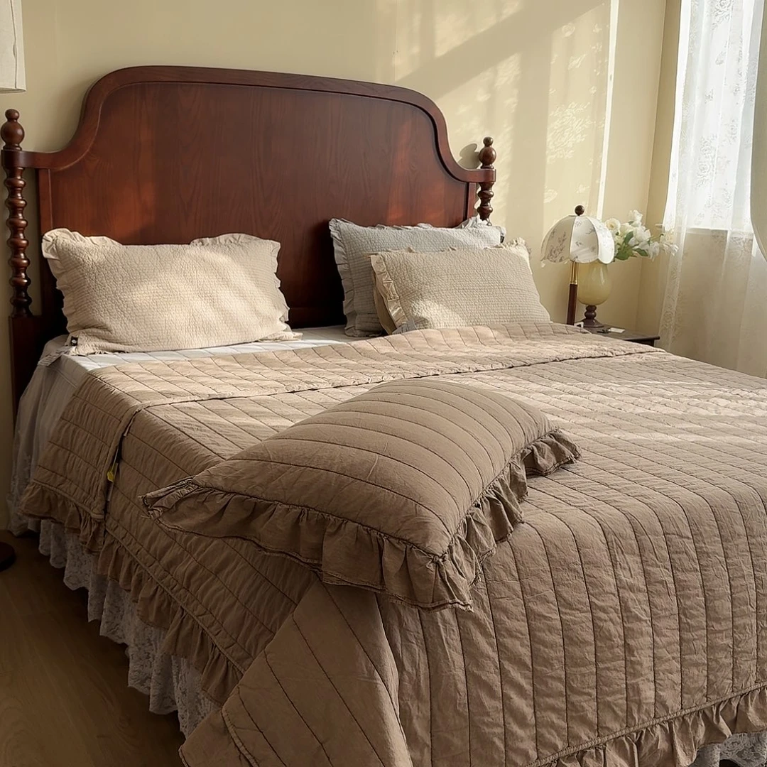 棉巧克力色三件套宽条