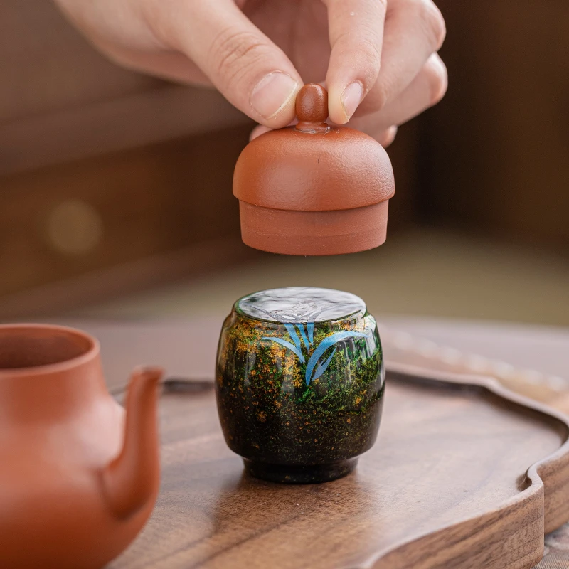 创意手工大漆盖置壶盖托盖架盖座紫砂壶盖托盖子座功夫茶道配件