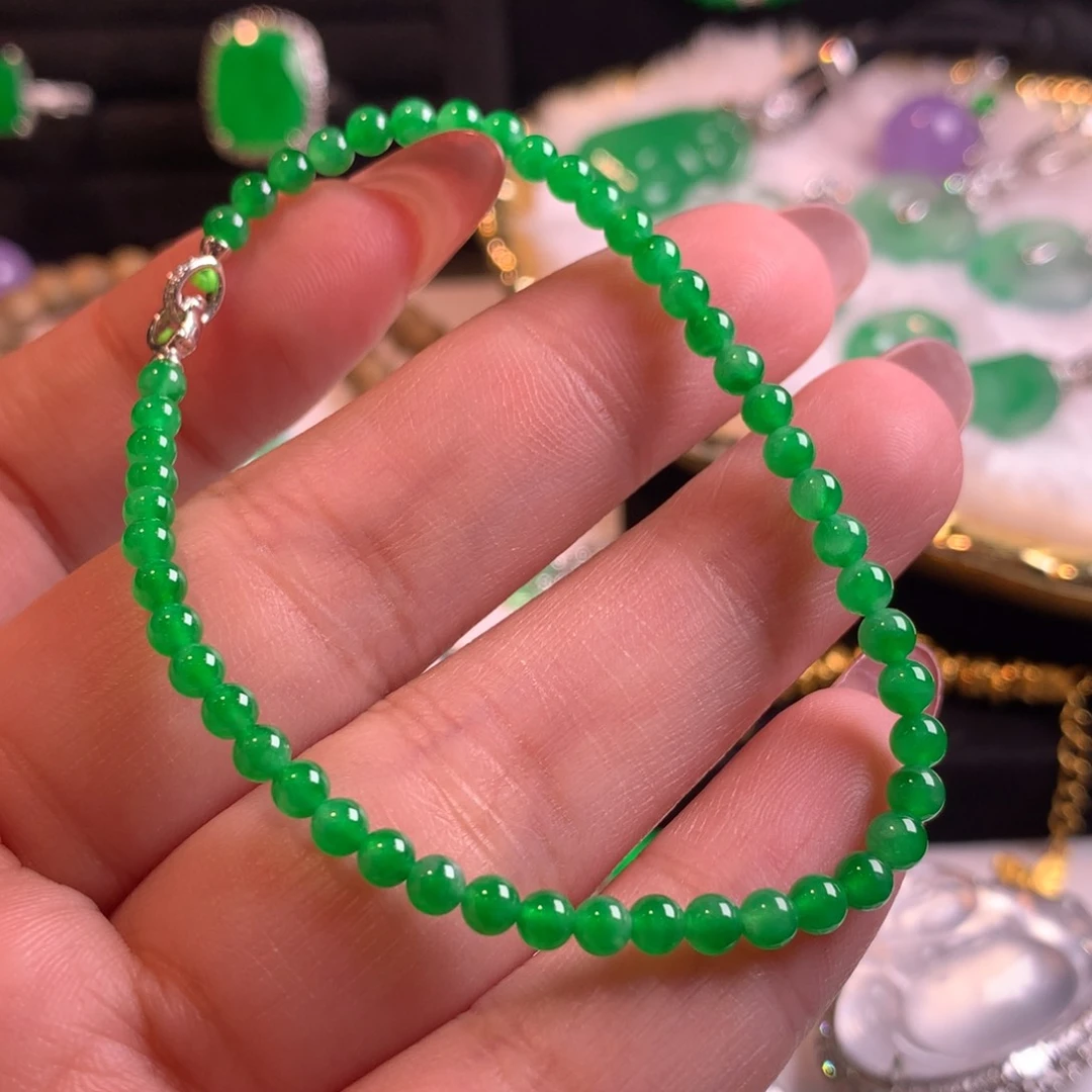 18K金镶嵌手串翡翠手链