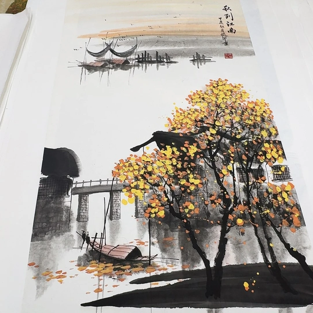 国画三尺整纸手绘作品