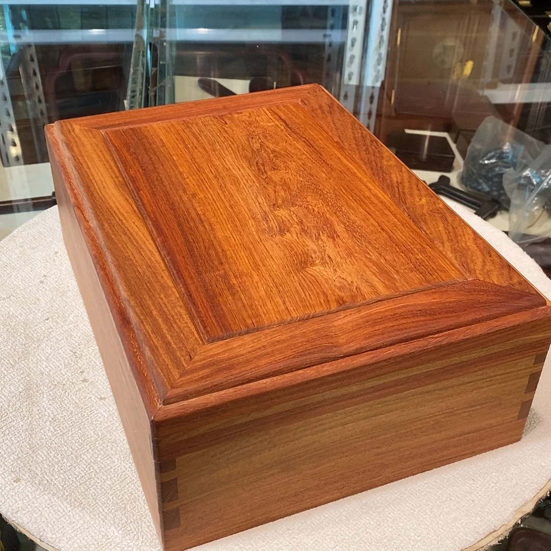 大果紫檀（缅甸花梨）独板机关双层收纳盒33/24/12