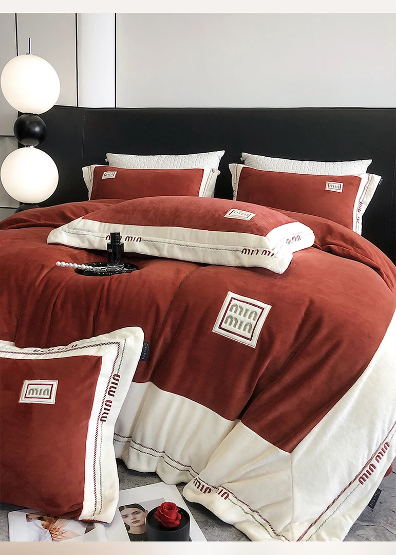 高档  牛奶绒有肌氧绒四件套轻奢加厚保暖柔软亲肤双面绒冬季