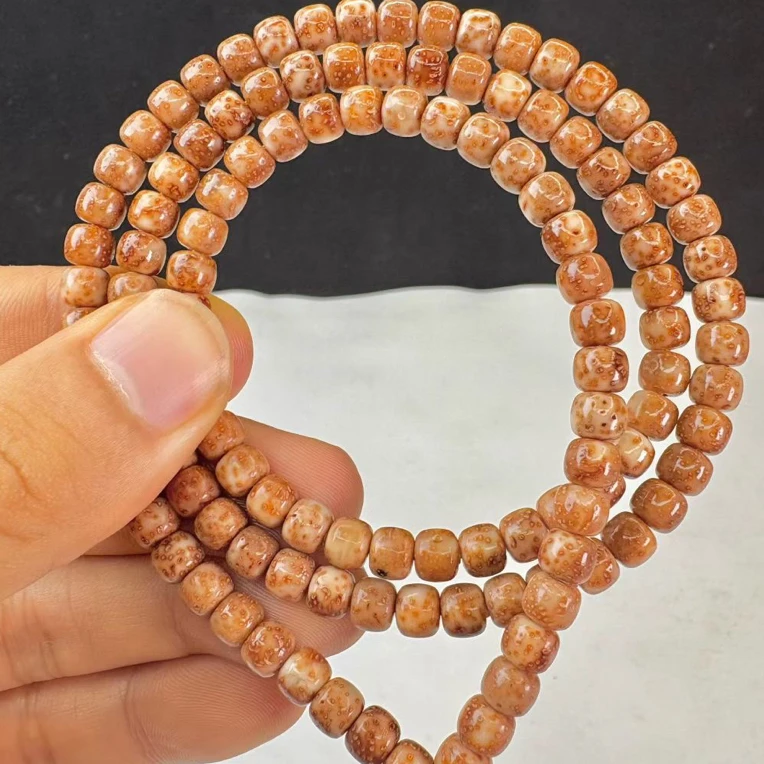 【玉化粉冰】星月菩提5X6桶珠玉化果冻料原生态0脱脂油性爆表