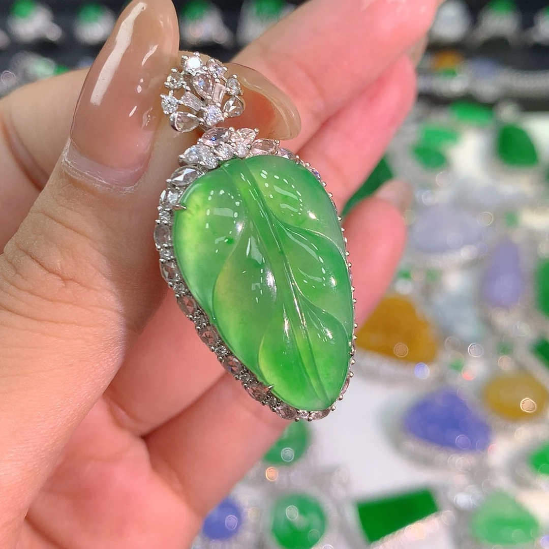 翡翠颈饰18K金镶嵌11111111