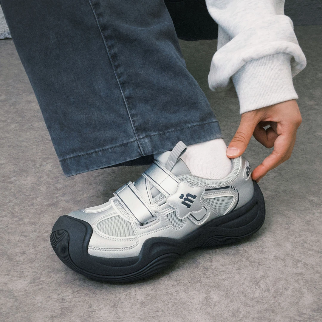 玛速主义2025年冬季新款厚底大头丑萌鞋魔术贴时尚百搭休闲运动鞋