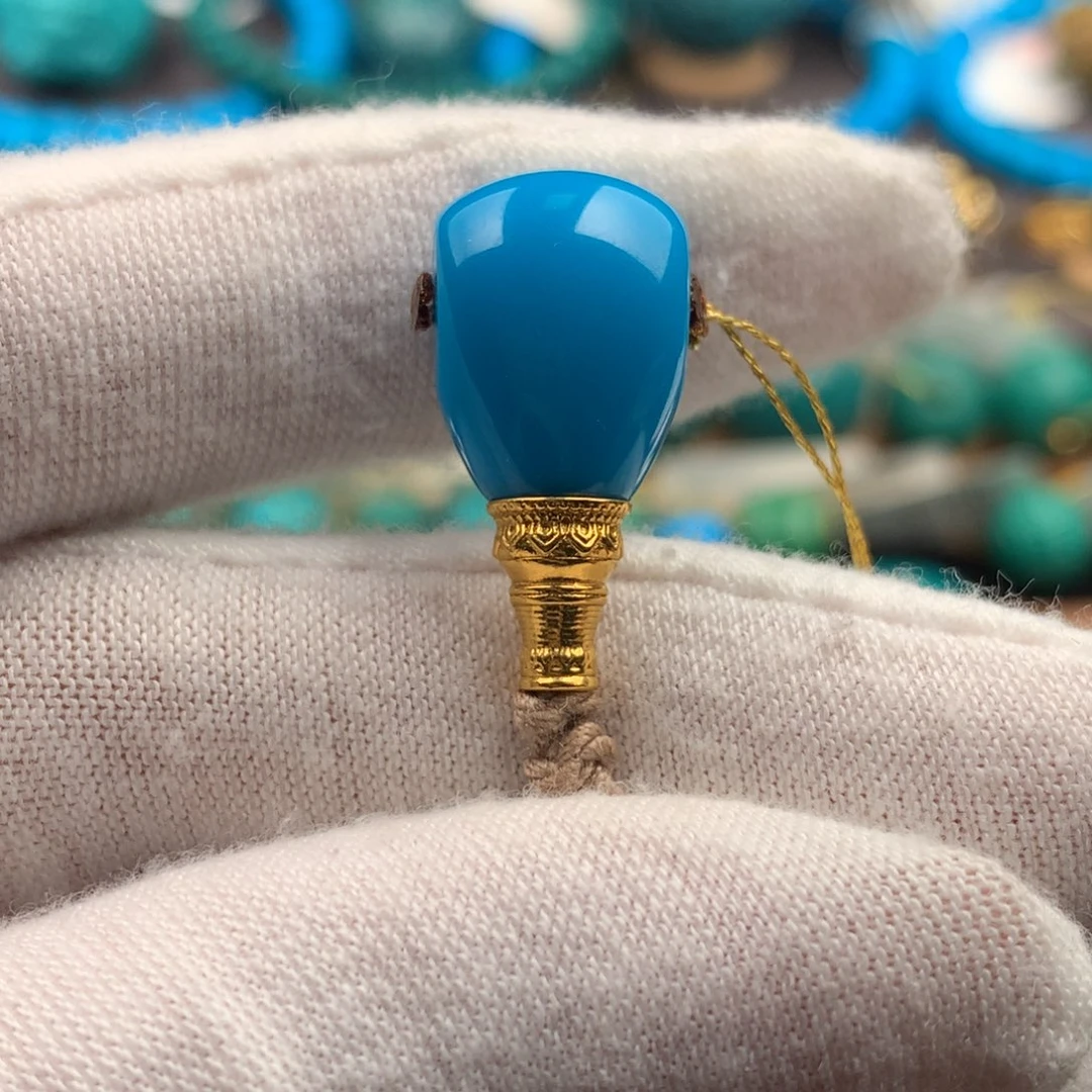 绿松石足金镶嵌绿松石10*9mm