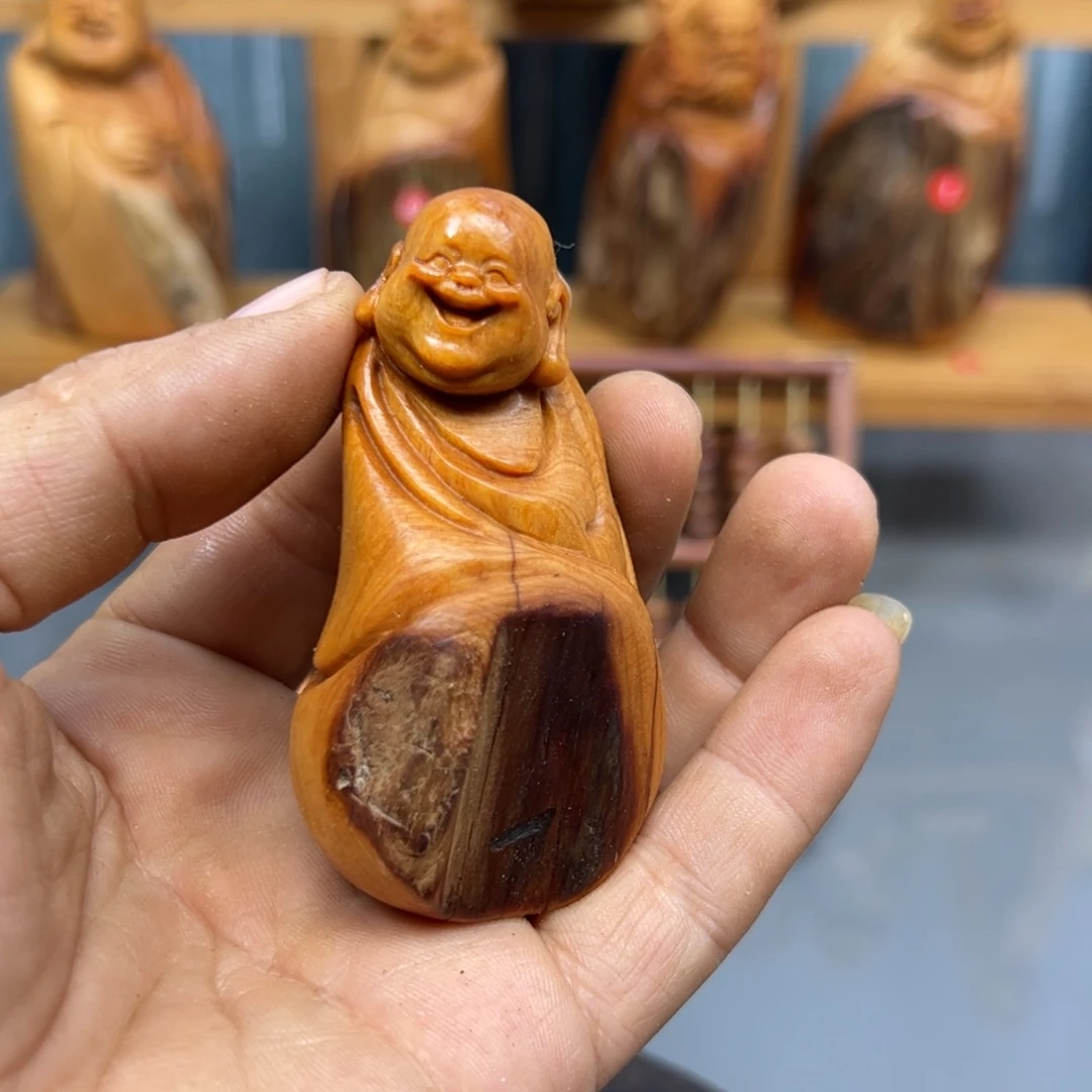 萌***木崖柏木摆件手把件