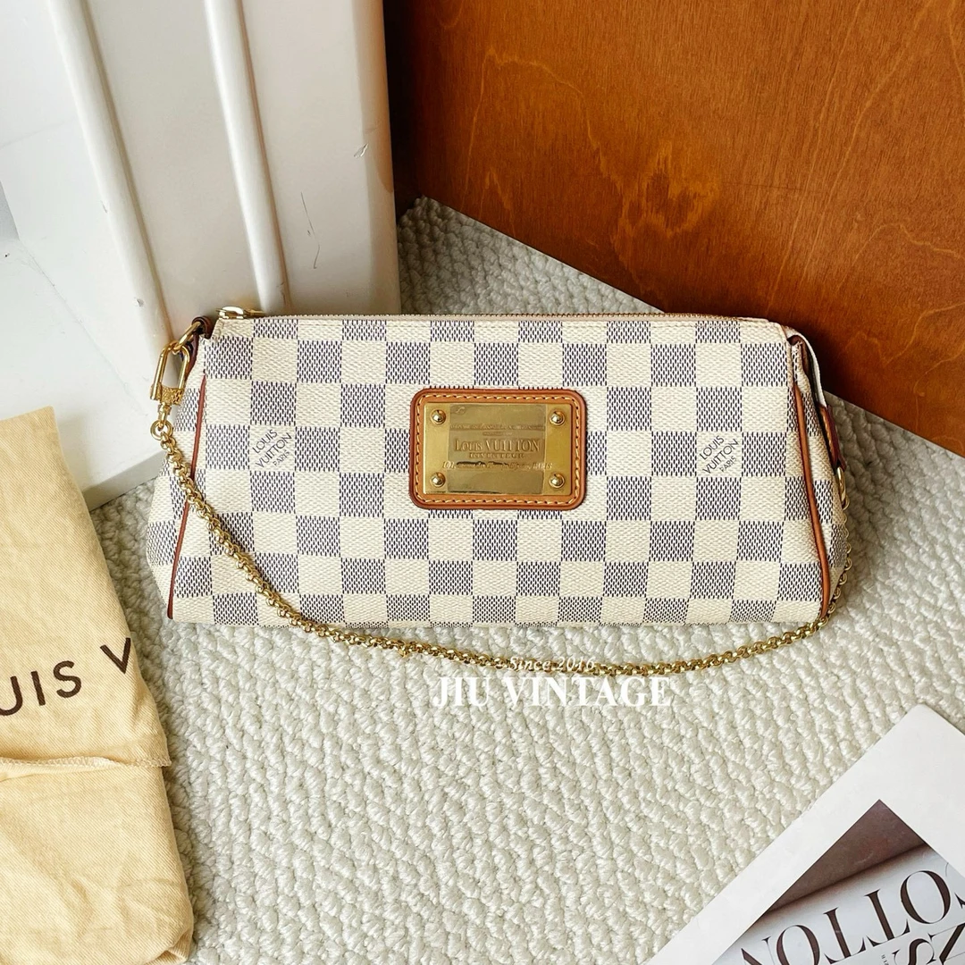 90新 LouisVuitton/路易威登 白色棋盘格eva单肩包BJM13-0831